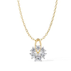 Collier pendentif de fiançailles pour femme en or rose 14 carats avec diamant de laboratoire taille cœur, style ethnique, certifié IGI, de la marque Amber Jewels - Product Image 4