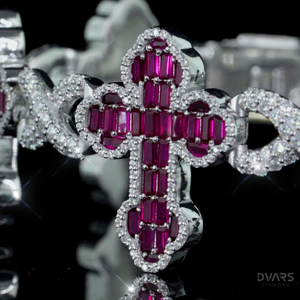 Pulseras Infinito de Lujo con Moissanita VVS y Halo de Rubí, Chapadas en Rodio, Plata de Ley 925, Estilo Hip Hop Personalizado, Dvars - Product Image 3