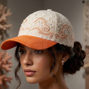 Gorra de Béisbol de Encaje para Mujer, con Paneles Decorativos de Encaje, Detalles de Bordado Floral, Estilo Casual, Accesorio para Exteriores - Product Image 6