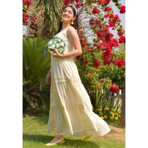 Vestido de Verano Blanco de Algodón - Transpirable con Tirantes Finos, Estilo Sencillo, Silueta Holgada, Cintura Natural, Talla XS para Ocio - Product Image 6