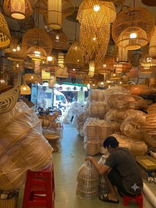 Vietchoice Handmade Rattan Cylinder Pendant Hanging <b>Lamp</b> Covers European Antique Style Hand Woven Eco-Friendly Light <b>Shades</b> - Product Image 3