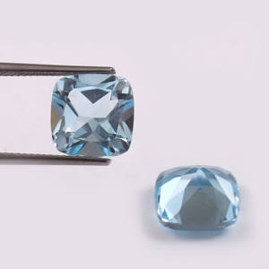 Topacio Azul Cielo Natural de 17x17 mm, Corte Cojín, Facetado, Calibrado, Gema Suelta, Calidad AAA, Hecho a Mano en India para Joyería - Product Image 2