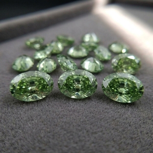 Fabricante de Diamantes CVD Cultivados en Laboratorio, Corte Ovalado Verde Intenso, Claridad VVS VS, Corte Excelente, Proveedor Mayorista de Diamantes CVD Sueltos - Product Image 4