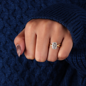 Anillo de Compromiso con Diamante Cultivado en Laboratorio, Corte Cojín, Oro de 14K, Diseño Infinito, Certificado IGI - Product Image 3