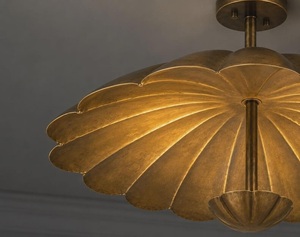 Brass Flower Ceiling Light Contemporary Design Warm Glow Indoor Living Room Decor Modern Interior Lighting Fixture - Product Image 3