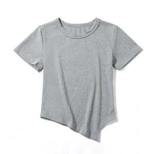 Camisetas Casuales para Mujer, Corte Ajustado, Manga Corta, Top de Verano, Camiseta Básica Lisa para Dama - Product Image 1