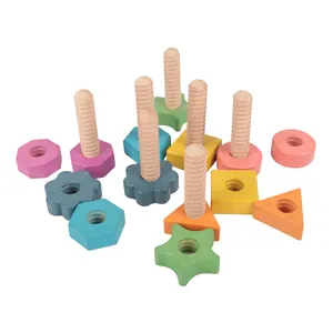 모양 퍼즐 어린이 학습 게임 어린이를위한 교육용 몬테소리 나무 장난감 18 개월 이상 된 분류 및 유아를위한 스태킹