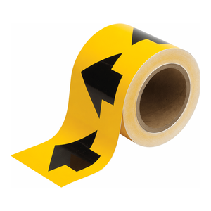 Ruban de marquage de tuyaux Brady résistant à la chaleur et aux produits chimiques avec flèches, flexible pour les conduites industrielles - Product Image 1