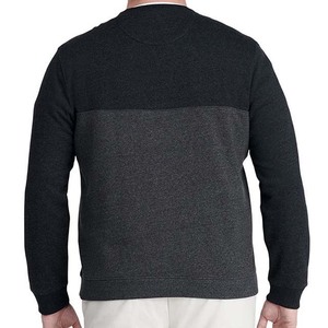 Sweat-shirt en tricot à col rond pour homme avec logo personnalisé, coupe classique, couleur unie, coton, pull-over, style décontracté d'automne, bicolore - Product Image 2
