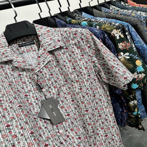 Chemises Hawaïennes à Imprimé Floral pour Hommes Blanc Vert Manches Courtes Viscose Coton Séchage Rapide Respirant Écologique Été - Product Image 4