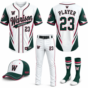 Unisex Baseball Uniform Set Sublimation Printing 100% Polyester Plus Size Baseball Teamwear Uniform Kit - Product Image 4