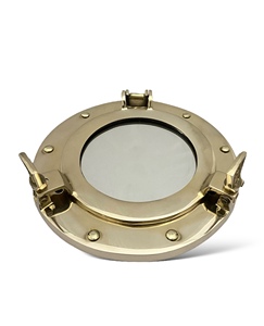 7'' Luxury Nautical Brass Art Deco Handmade Porthole <b>Mirror</b> by M/S TAJDAAR HANDICRAFTS for Beach House Wall Decoration - Product Image 6