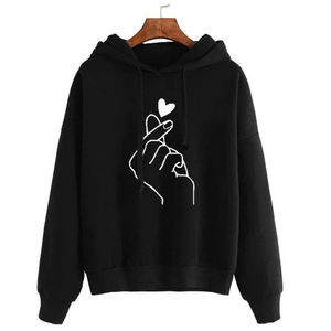 Sudadera con Capucha Extra Grande, Estampado de Mano con Corazón, Patrón 3D, Ecológica, Transpirable, Unisex, Informal, Forrada con Felpa de Poliéster/Algodón - Product Image 5