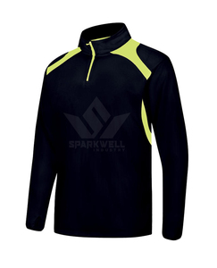 Maillot de football bleu pour homme, manches longues, col montant, anti-humidité, séchage rapide, polyester, personnalisable pour l'entraînement en équipe - Product Image 5
