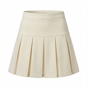 Minifalda Plisada de Cintura Alta para Mujer, Color Sólido, Cómoda, para Todas las Temporadas, Tejido de Tela - Product Image 1