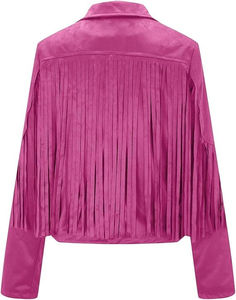 Chaqueta de Invierno para Mujer de Diseño Personalizado y Calidad Premium, con Cierre, Transpirable, con Flecos de Cuero Genuino y Forro 100% Poliéster - Product Image 2