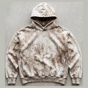 Hoodie Homme Écologique Séchage Rapide Effet Délavé 400 g/m² Coupe Classique Polyester/Coton Épais Blanc Vintage Personnalisé Meilleure Vente - Product Image 1