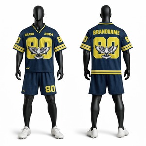 Meilleur fabricant fournisseur de maillots de football américain sur mesure, 100% polyester, haute performance, évacuation de l'humidité - Product Image 1