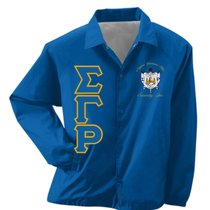 Veste coupe-vent légère personnalisée Sigma Gamma Rho Greek Crossing Line pour sororité, veste zippée décontractée et sportive - Product Image 1