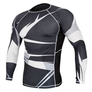 Camiseta de Compresión Transpirable de Nailon y Spandex para Jiu Jitsu Brasileño (BJJ), Rashguard Liso para Entrenamiento de MMA - Product Image 1