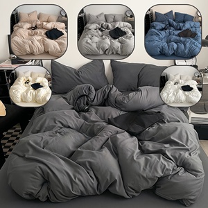 ชุดเครื่องนอนผ้าปู<span class=keywords><strong>ที</strong></span>่นอนสีพื้น 3 ชิ้น, ปลอกผ้านวม 1 ชิ้น & ปลอกหมอน 2 ชิ้น, โพลีเอสเตอร์เนื้อนุ่ม, ไม่มีไส้ใน สำหรับใช้ในบ้าน ห้องนอน โรงแรม - Product Image 1