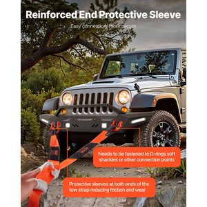 Cinghia di Recupero Rinforzata Tripla da 3 Pollici e 8 Piedi, Resistenza al Rottura 36.000 Libbre, Protezione Alberi, Estensione Cavo Verricello, Fibbie a Cricchetto - Product Image 4