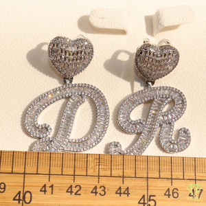 Bling Bubble <b>Initial</b> Pendant <b>Necklace</b> Moissanite Diamond Custom Alphabet Charm Cuban Chain Jewelry - Product Image 5