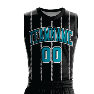 Tenues de basket-ball personnalisées avec impression par sublimation, respirantes, en polyester, ensemble maillot et short unisexe pour adultes - Product Image 5