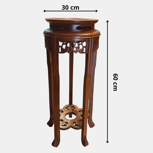 Pedestales Redondos Resistentes de Madera Huong Aromática, Pulidos y Pintados, Decoración para el Hogar de Vietnam, Marca Tam Viet, para Altar - Product Image 6