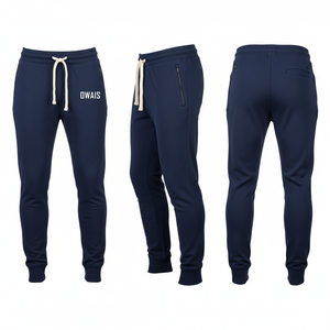 Pantalon de jogging décontracté rose en coton pour homme avec cordon de serrage à la taille et poches – Idéal pour l'automne - Product Image 3