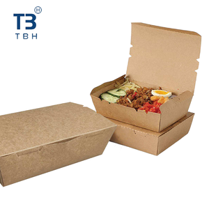 Boîte à lunch rectangulaire en papier kraft de bonne qualité, 900 ml, pour plats à emporter, idéale pour cafés, stands de restauration et événements - Vendeur Malaisie - Product Image 2