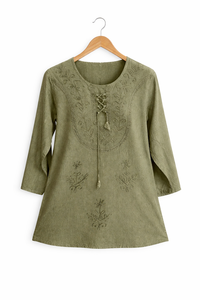 Mini Vestido Casual de Rayón Tejido con Bordado y Top - Product Image 5