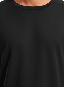Camiseta de Cuello Redondo de Algodón Negro para Hombre, Suave, Transpirable, Informal, de Manga Corta, para Uso Diario, Ligera, Básica - Product Image 6