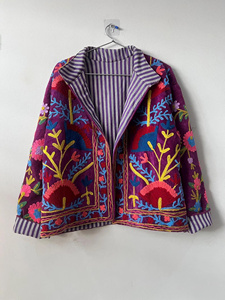 Wholesale Price <b>Mandarin</b> <b>Collar</b> <b>Jacket</b> Women's Woven Autumn Outerwear Regular Length Full Sleeve Ethnic Bohemian Style - Product Image 1