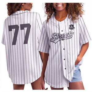 Maillot de baseball respirant à manches courtes personnalisé avec nom et numéro d'équipe pour femmes et adultes OEM ODM - Product Image 3