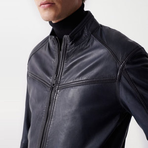 High Street Style Men's Genuine <b>Leather</b> Varsity <b>Jacket</b>-Lightweight 320g Vintage Style OEM Service - Product Image 4