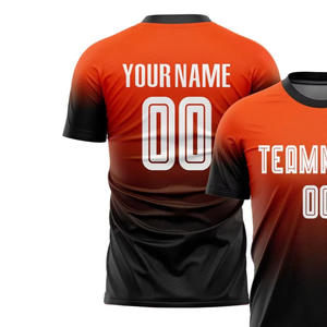 Maillot de football unisexe pour adultes, manches courtes, 100% polyester, imprimé par transfert thermique, nom et numéros d'équipe personnalisés, respirant, séchage rapide - Product Image 4