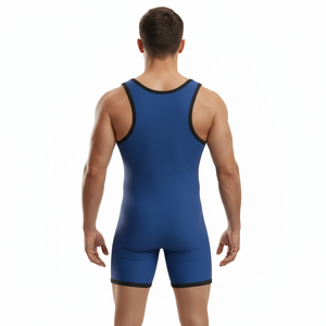 Combinaisons de lutte de couleur unie, professionnelles, haute performance, 100% polyester, logo sur le devant, durables et à séchage rapide, unisexe - Product Image 4