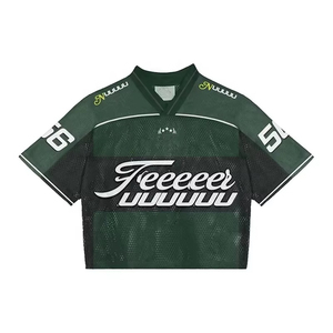 Camiseta de fútbol profesional de malla con estampado por sublimación, personalizada, estilo urbano, de corte holgado - Product Image 5