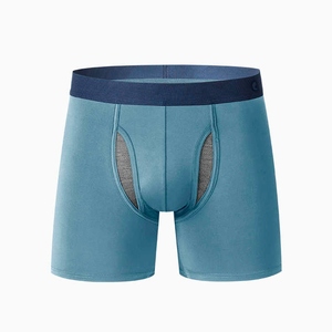 Men's Solid Color Cotton Boxer Briefs Mid Waist Elastic Breathable Casual Short Shorts Gray Green <b>White</b> Red Yellow Black Blue - Product Image 2