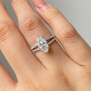 Women's Marquise <b>Diamond</b> Engagement <b>Ring</b> Prong Setting 1.75 Carat Lab-Grown Wedding 14k Eternity Vermeil Party Anniversary Gift - Product Image 6