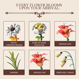 Meshingo-Bloques de construcción artísticos para ramo de flores, modelo de flor con jarrón, decoración de escritorio, juguetes DIY para niños, regalos de vacaciones - Product Image 4