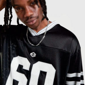 Camiseta de Fútbol Americano Moderna para Hombre, Estilo Oversize, 240GSM, Diseño Cuadrado, Personalizable con Número, Venta al Por Mayor OEM, Hecho en EE. UU. - Product Image 3