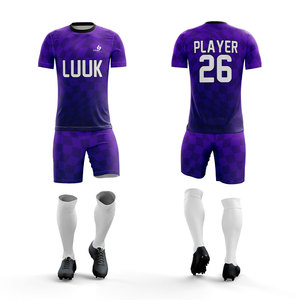 Conjunto de Camiseta y Pantalones Cortos de Fútbol Personalizados Unisex de Talla Grande, Ropa de Verano 100% Poliéster, Absorbente de Humedad, Transpirable, Antibacteriano, de Secado Rápido - Product Image 1