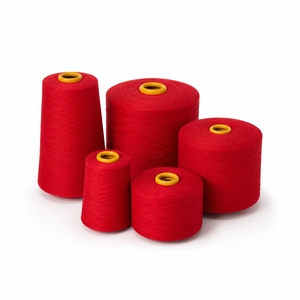 Hilo de Algodón Rojo 100% Hilado para Tejido Textil, Absorbente de Humedad, Teñido, Compacto, Hecho en India, Precio - Product Image 3