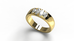 Bague de luxe en or 18 carats à large bande avec diamants marquise, cadeau d'anniversaire, bague éternité, bague statement, bijoux fins pour femmes - Product Image 2