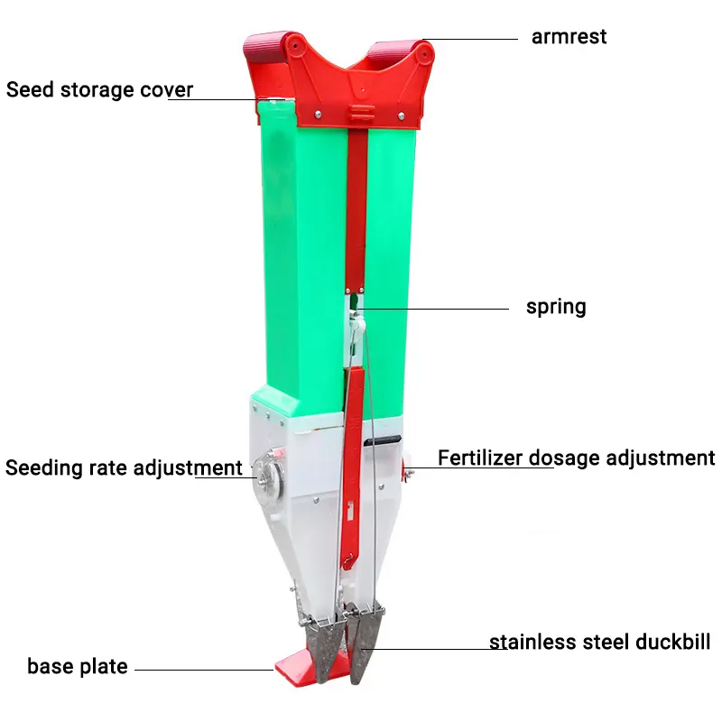 Semeadora manual de colheita e fertilizante tudo-em-um semeadora portátil de porta única Semeadora de cilindro único