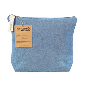 Bolsa con Cierre de Cremallera de Algodón Reciclado Premium |   Estuche Organizador de Maquillaje de Viaje |   Bolsa de Almacenamiento de Cosméticos Ecológica y Portátil para Mujer - Product Image 3