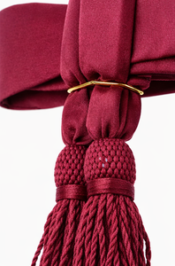 Ceinture de cérémonie en soie rouge bordeaux pour robe de parade, accessoire de ceinture uniforme - Product Image 3