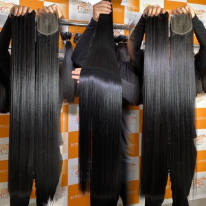 Raw Cuticle Aligned Virgin Remy <b>Hair</b> Bundles Vendors Wholesale 100g Bone Straight Vietnamese Double Drawn Human <b>Hair</b> - Product Image 2